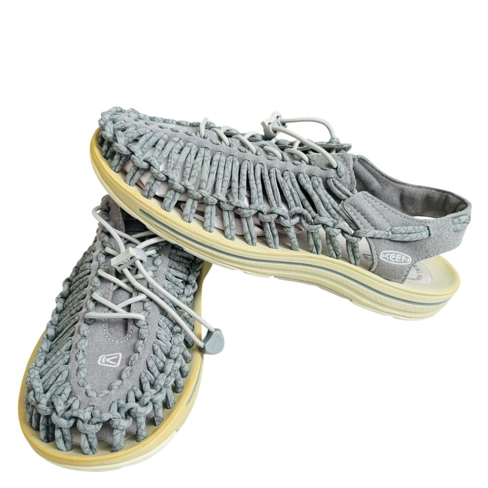 KEEN UNEEK Women’s Sandals Gray Braided Cord Comfort Slip On Shoes US 9.5 EU 40